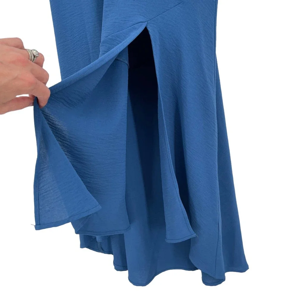 NWT - West Kei Cami Slip Hi-Low Bias Cut Midi Dress in Royal Blue - Size XS - Picture 3 of 10